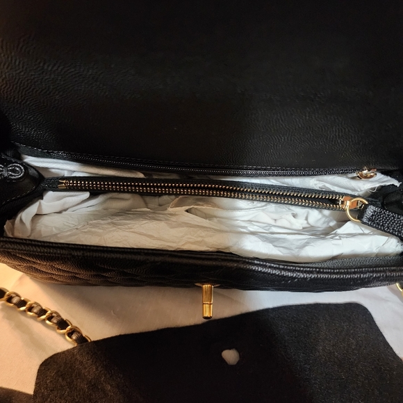 Chanel Black Caviar Lizard Coco Handle Small Flap Bag - Picture 12 of 14